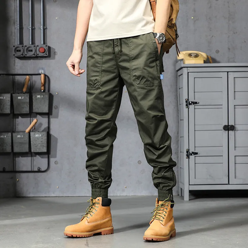 Multi-pocket Washed Cotton Micro-stretch Slacks