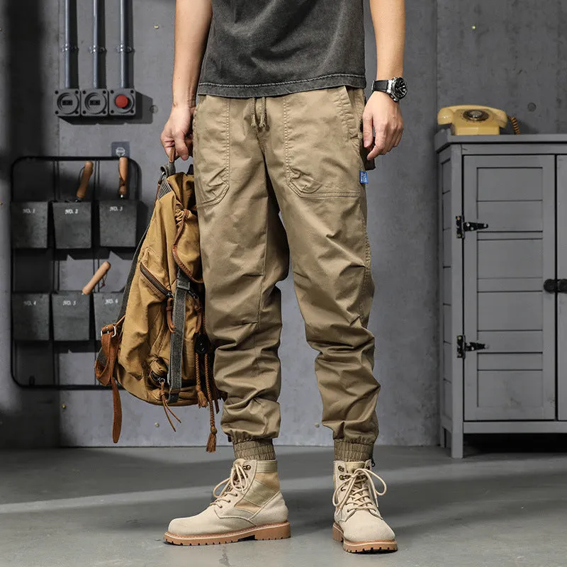 Multi-pocket Washed Cotton Micro-stretch Slacks