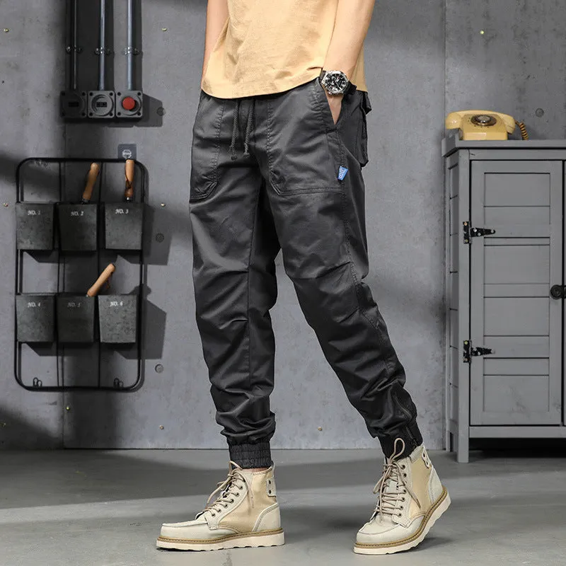 Multi-pocket Washed Cotton Micro-stretch Slacks