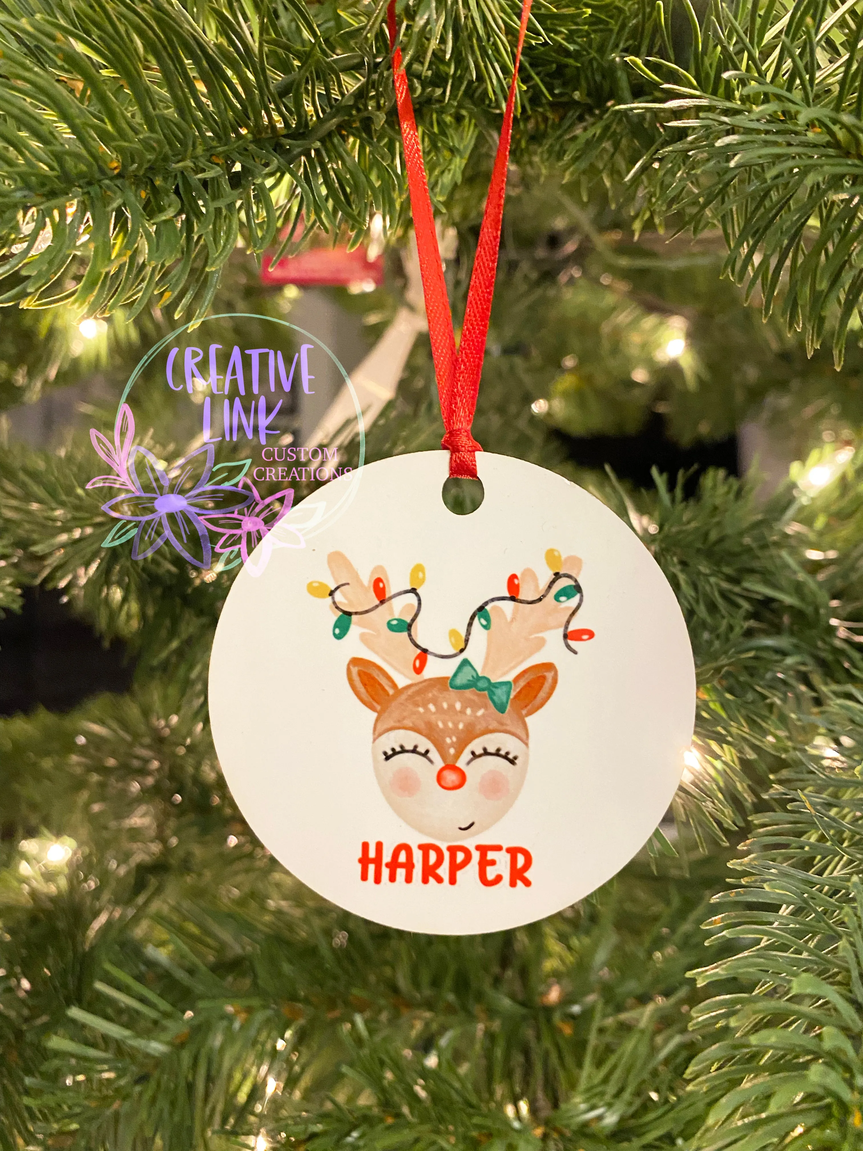 Personalized Reindeer Ornament