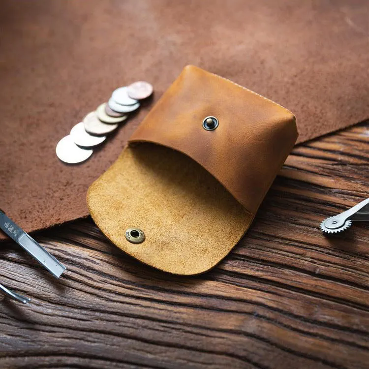 Retro Handmade Leather Small Card Wallets