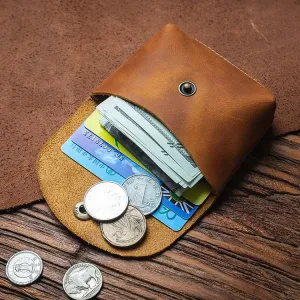 Retro Handmade Leather Small Card Wallets