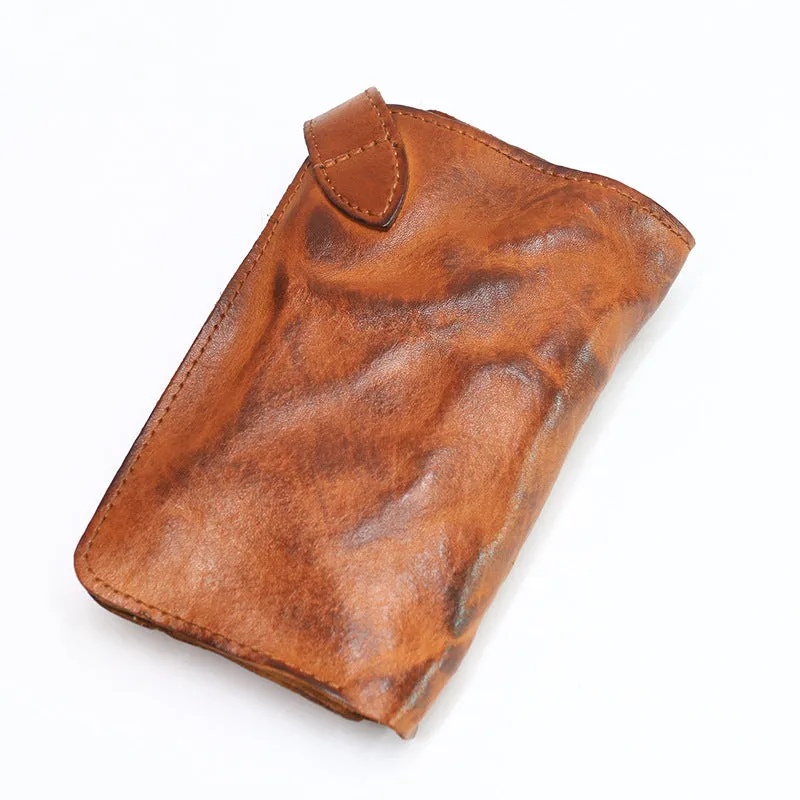 Retro Handmade Leather Zipper Card Wallets