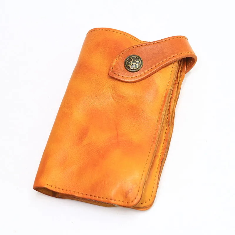 Retro Handmade Leather Zipper Card Wallets