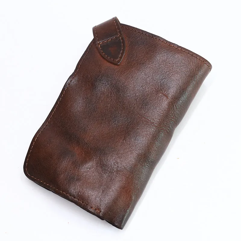 Retro Handmade Leather Zipper Card Wallets
