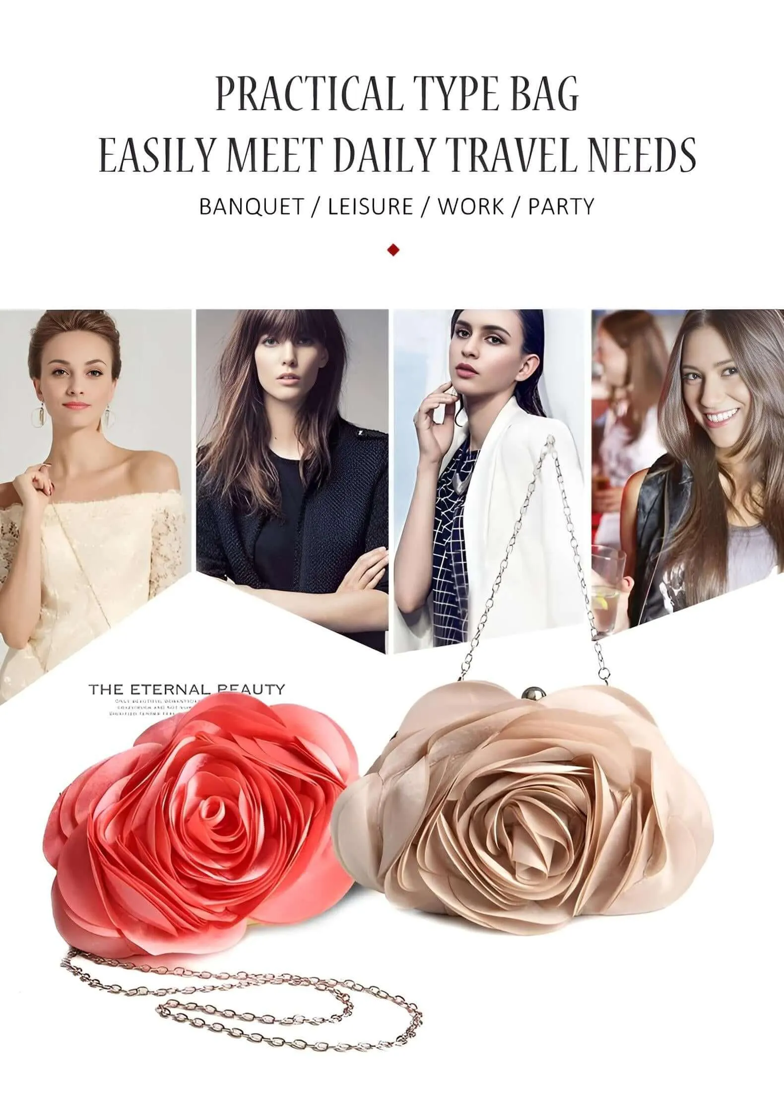 Small Floral Satin Purse Women's