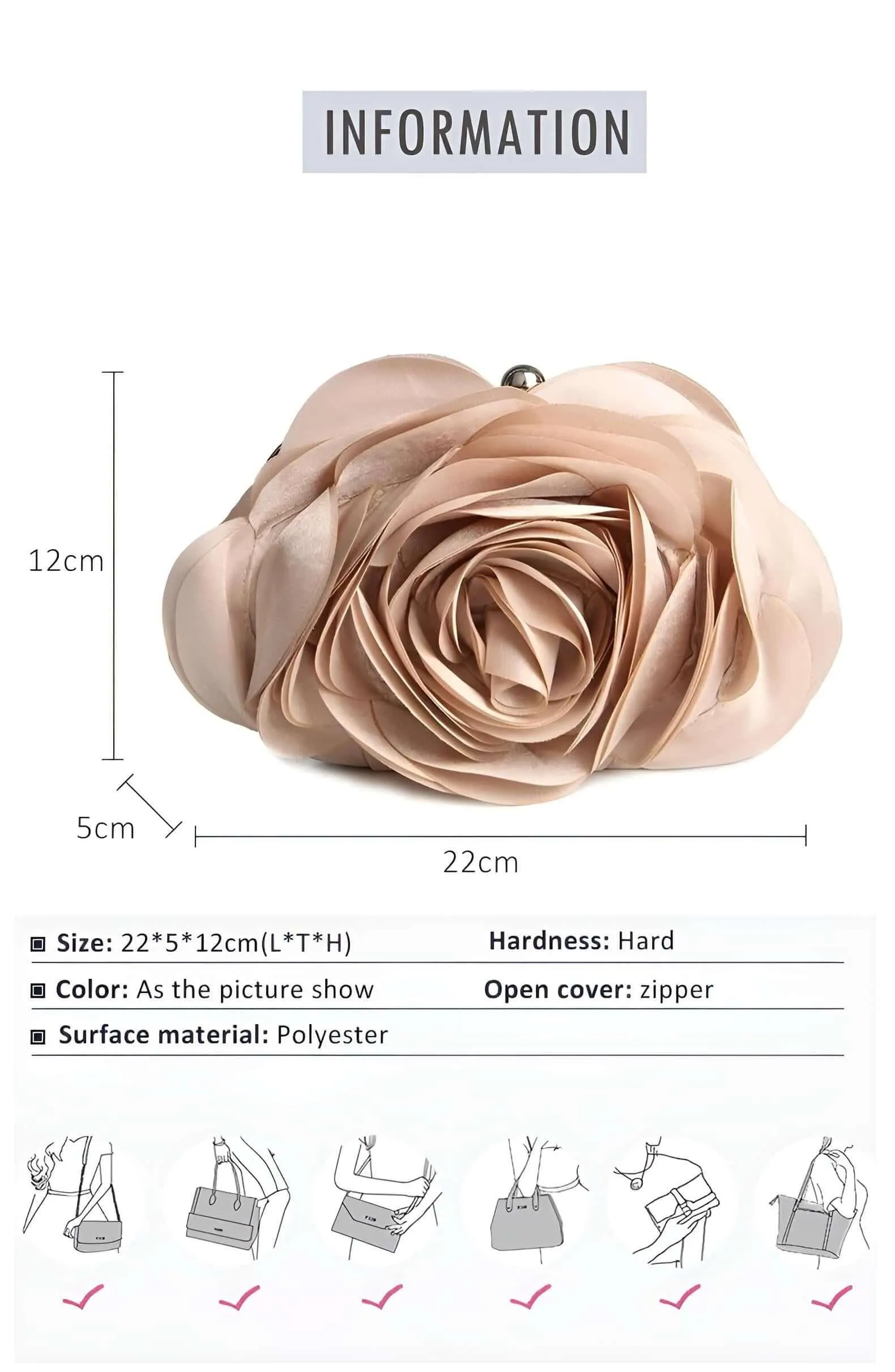 Small Floral Satin Purse Women's