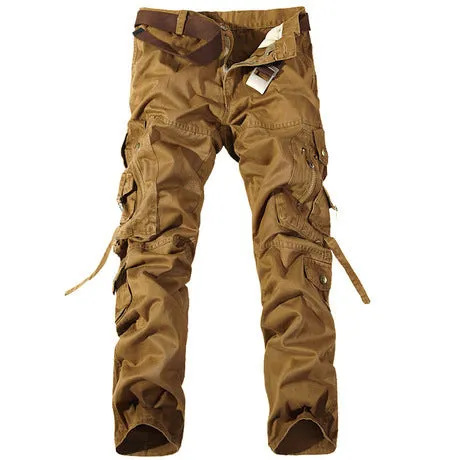 Solid Color Multi-pocket Men's Overalls