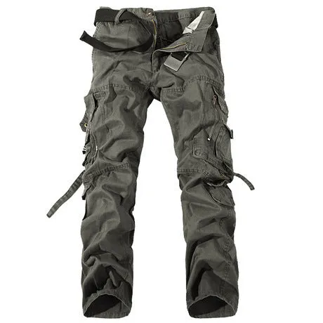 Solid Color Multi-pocket Men's Overalls