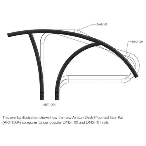 S.R. Smith Deck Mount Artisan Series Stair Rail - Single - Marine Grade ART-1004-MG