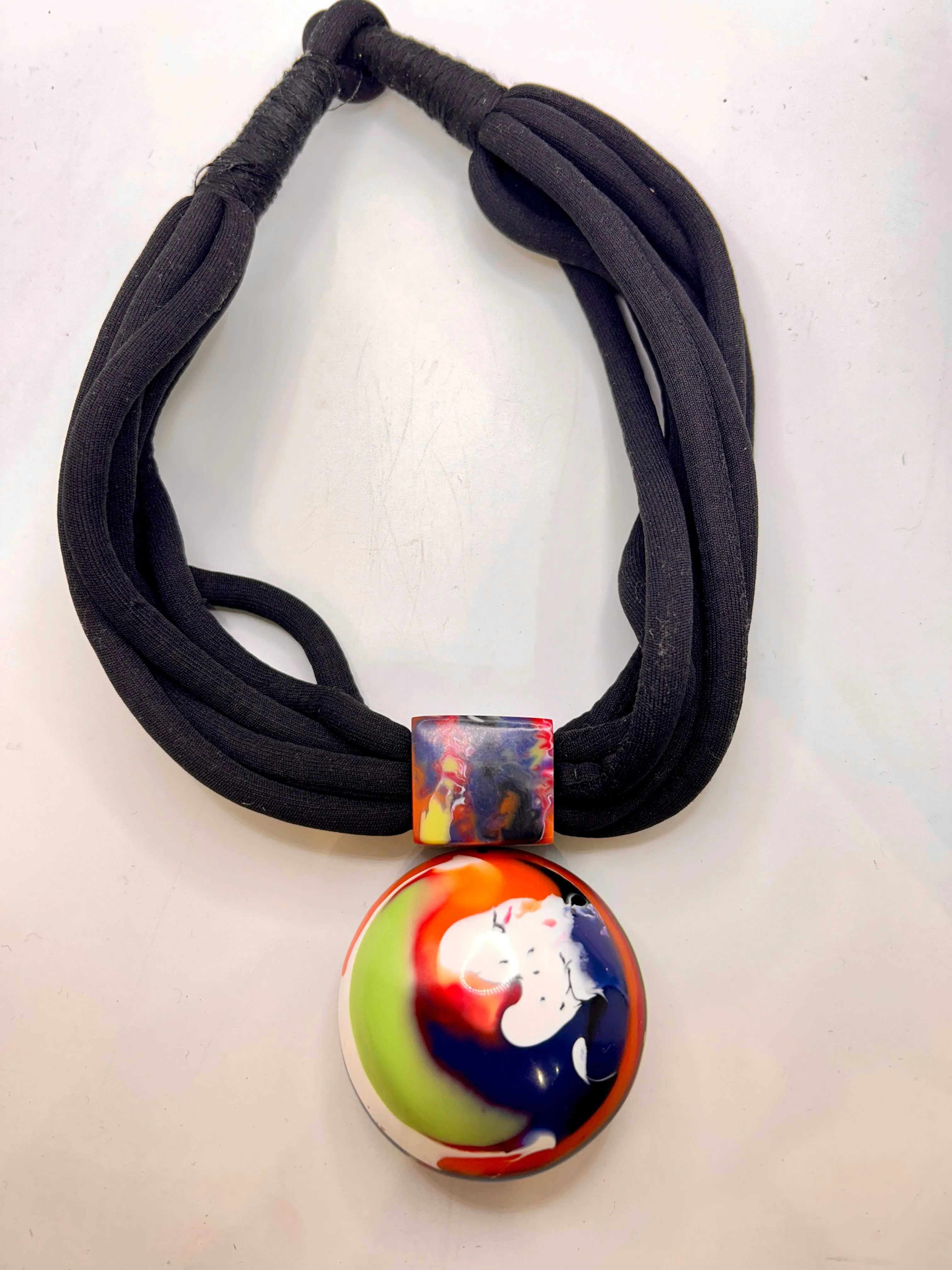 Vivid Spectrum multi Layer Acrylic Ball Statement Necklace