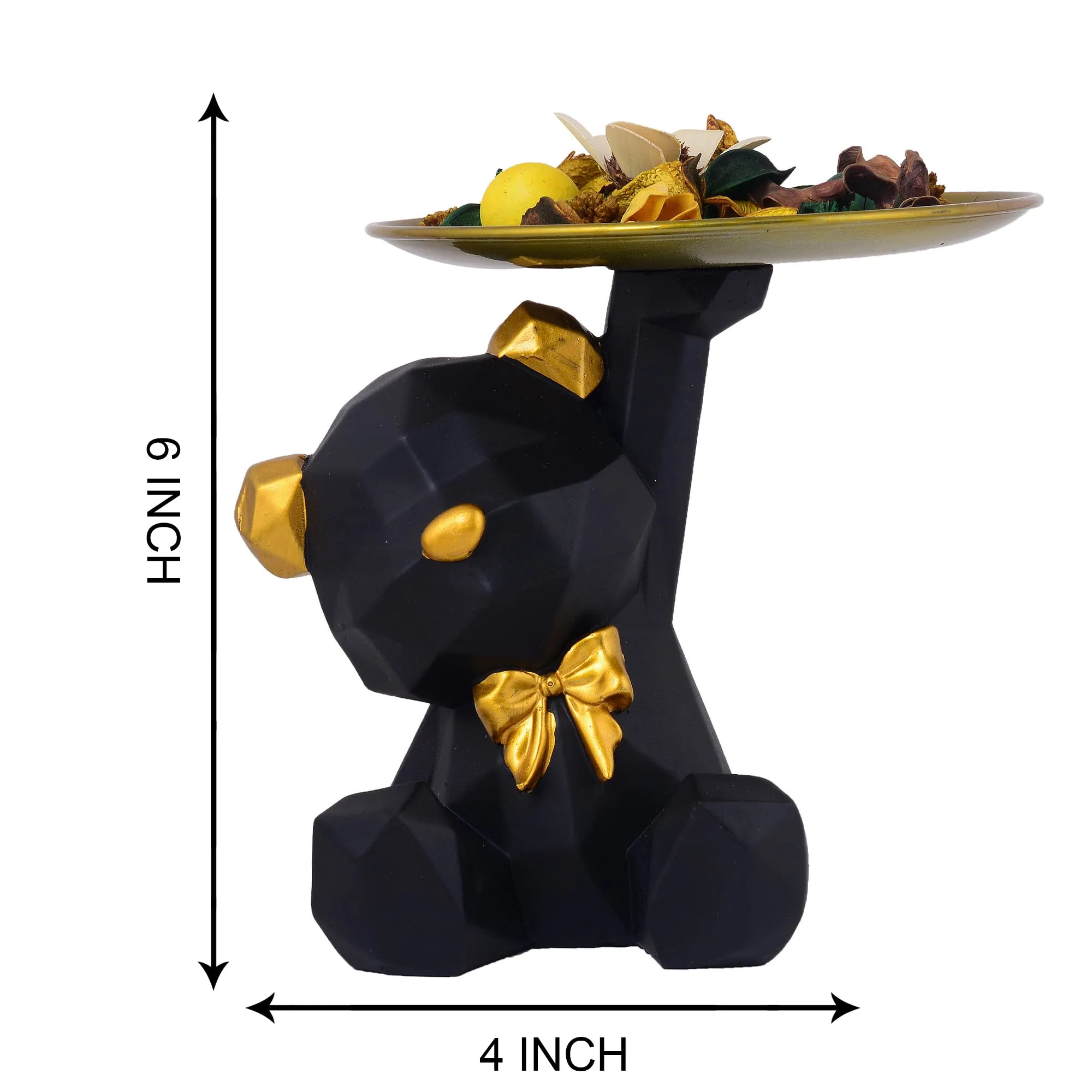 zart Cool Dog Showpiece for Home Decorative Showpiece | Bulldog with Paltter Statue for Home Decor Showpiece | Home Kitchen Decor | Office Decorative Item (Black)