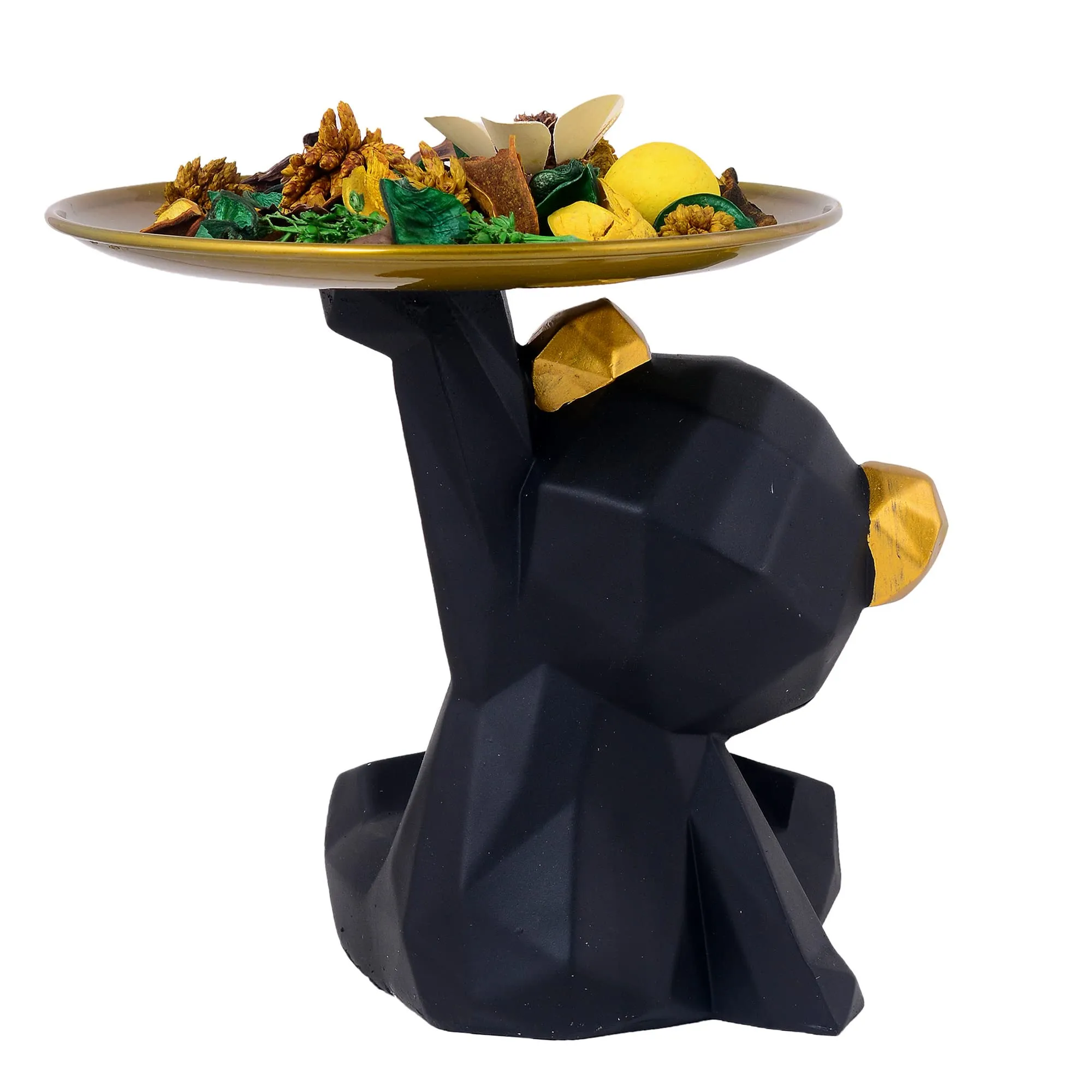 zart Cool Dog Showpiece for Home Decorative Showpiece | Bulldog with Paltter Statue for Home Decor Showpiece | Home Kitchen Decor | Office Decorative Item (Black)
